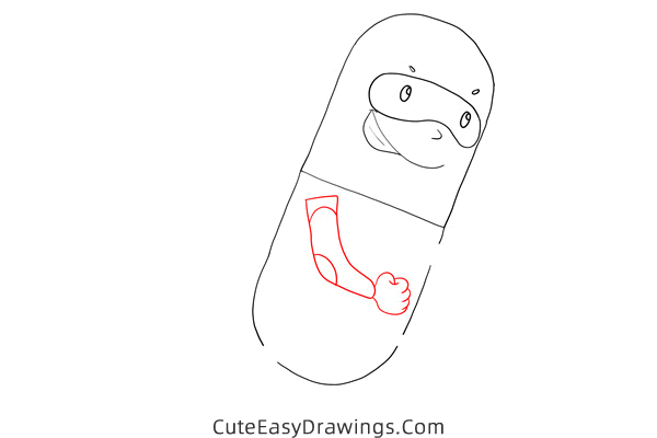 how to draw a cartoon capsule - www.cuteeasydrawings.com