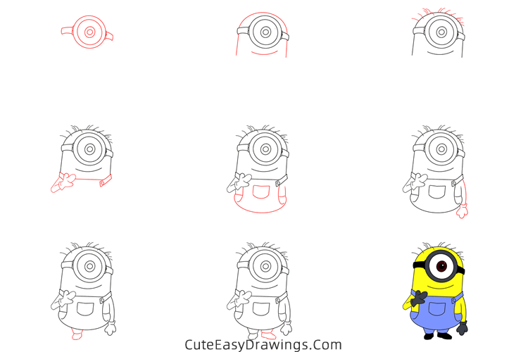 how to draw lance the minion - www.cuteeasydrawings.com