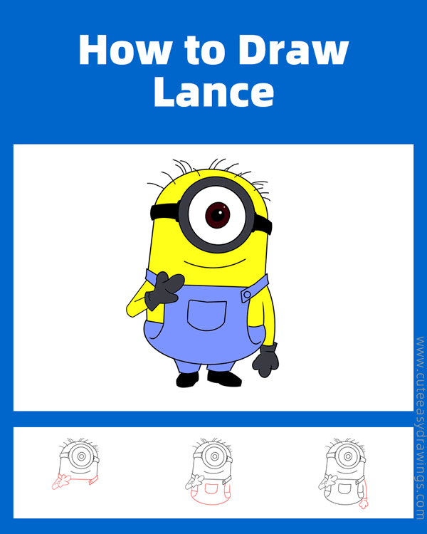 how to draw lance the minion - www.cuteeasydrawings.com