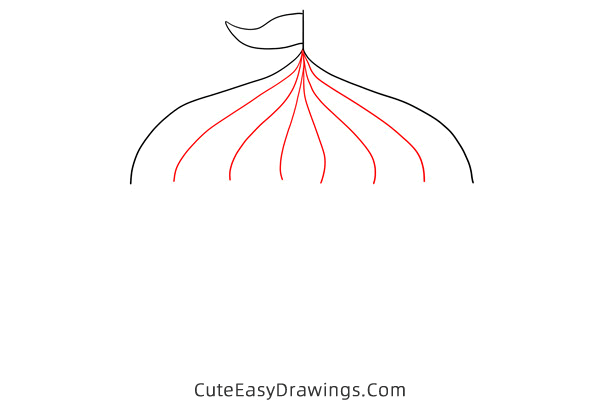 how to draw a circus tent - www.cuteeasydrawings.com