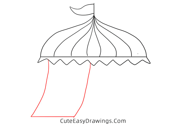 how to draw a circus tent - www.cuteeasydrawings.com