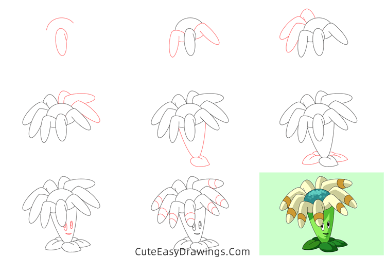 how to draw boomerang from plants vs zombies - www.cuteeasydrawings.com