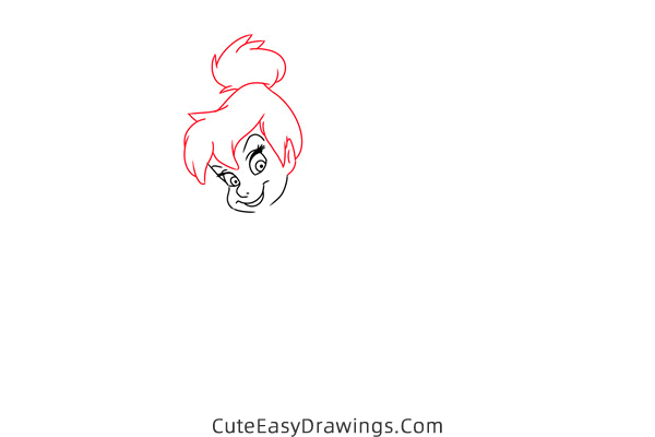 how to draw tinkerbell from peter pan - www.cuteeasydrawings.com