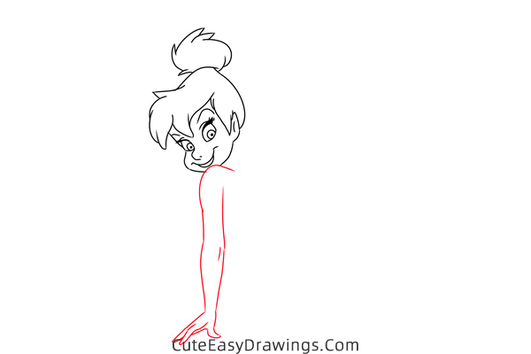how to draw tinkerbell from peter pan - www.cuteeasydrawings.com