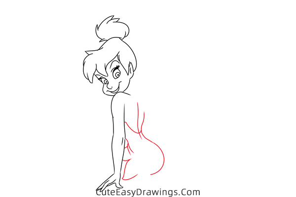 how to draw tinkerbell from peter pan - www.cuteeasydrawings.com
