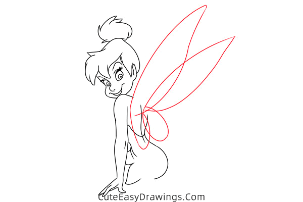 how to draw tinkerbell from peter pan - www.cuteeasydrawings.com