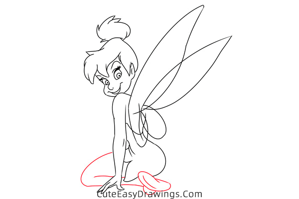 how to draw tinkerbell from peter pan - www.cuteeasydrawings.com