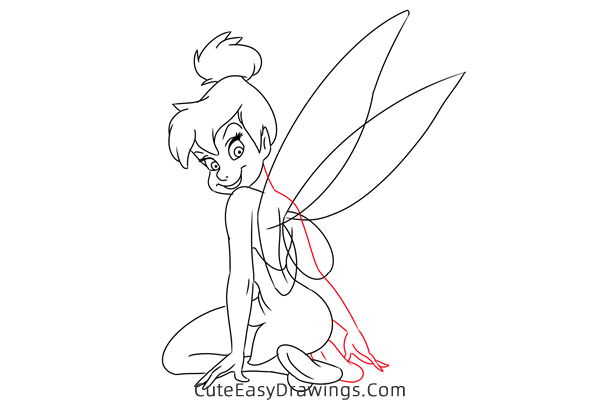 how to draw tinkerbell from peter pan - www.cuteeasydrawings.com