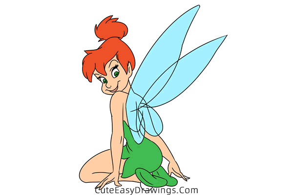 how to draw tinkerbell from peter pan - www.cuteeasydrawings.com