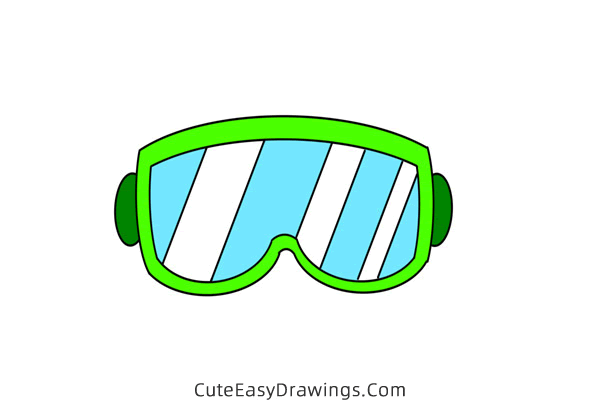 how to draw swimming goggles - www.cuteeasydrawings.com