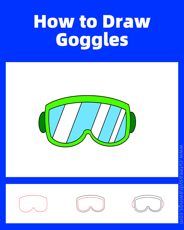 how to draw swimming goggles - www.cuteeasydrawings.com