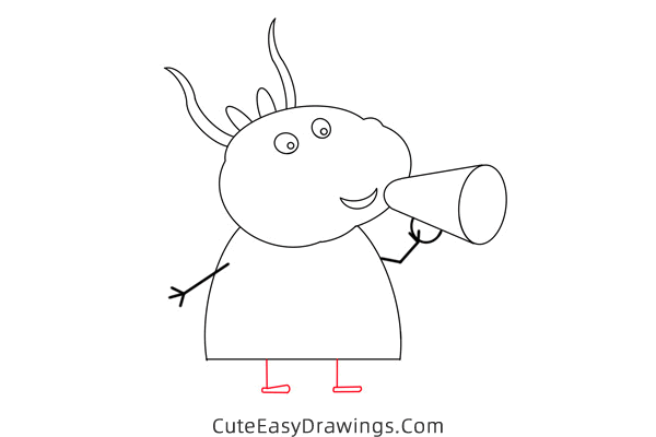 how to draw madame gazelle from peppa pig - www.cuteeasydrawings.com