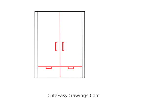 how to draw a wardrobe - www.cuteeasydrawings.com