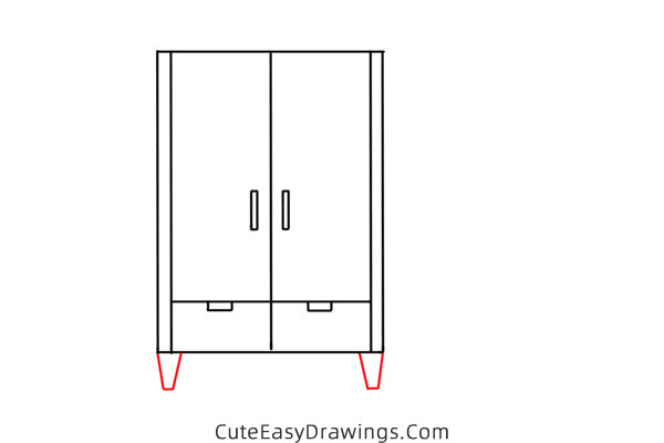 how to draw a wardrobe - www.cuteeasydrawings.com
