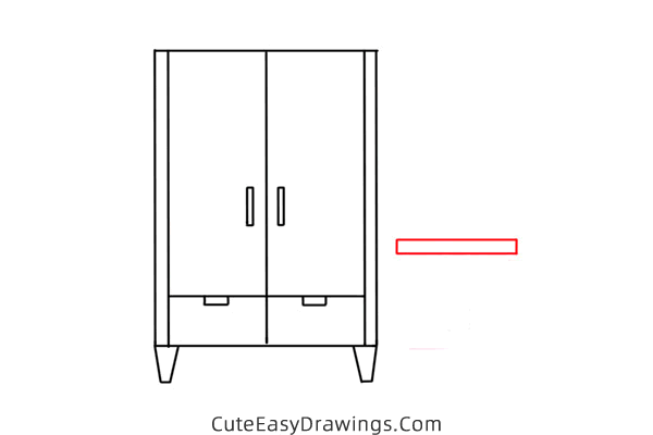 how to draw a wardrobe - www.cuteeasydrawings.com