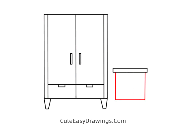 how to draw a wardrobe - www.cuteeasydrawings.com