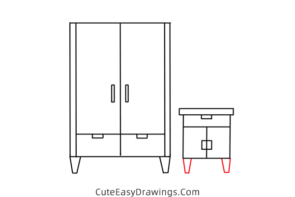 how to draw a wardrobe - www.cuteeasydrawings.com