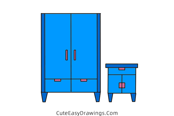 how to draw a wardrobe - www.cuteeasydrawings.com
