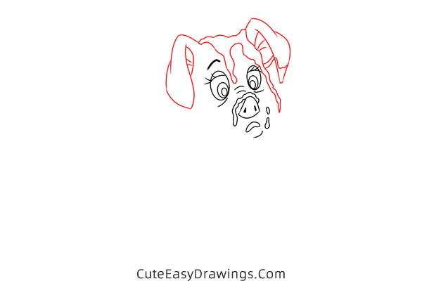 how to draw hen wen the pig from the black cauldron - www.cuteeasydrawings.com