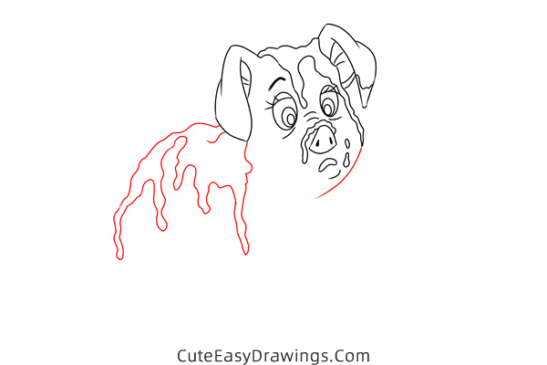 how to draw hen wen the pig from the black cauldron - www.cuteeasydrawings.com