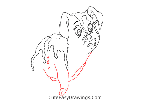 how to draw hen wen the pig from the black cauldron - www.cuteeasydrawings.com