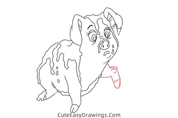 how to draw hen wen the pig from the black cauldron - www.cuteeasydrawings.com