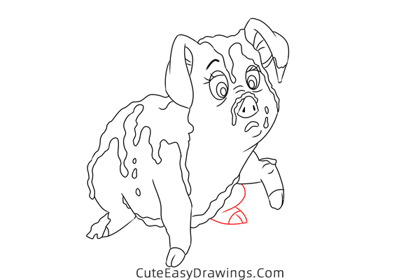 how to draw hen wen the pig from the black cauldron - www.cuteeasydrawings.com