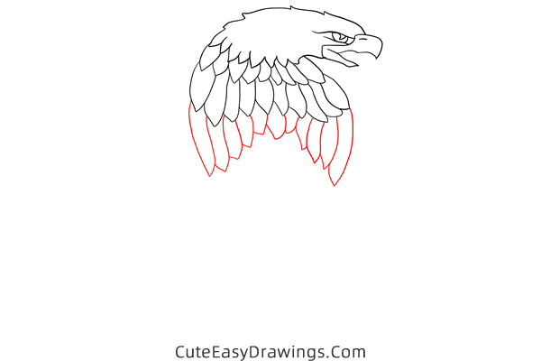 how to draw an american eagle - www.cuteeasydrawings.com