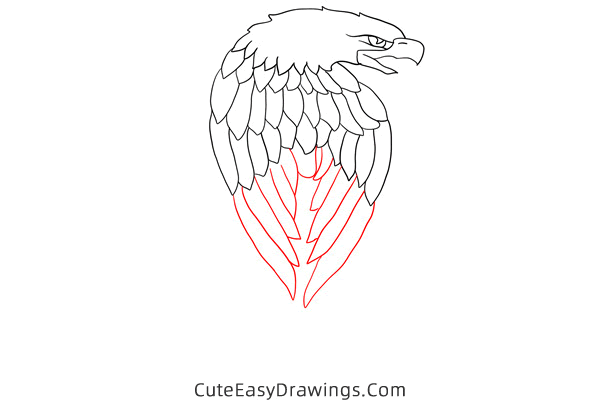 how to draw an american eagle - www.cuteeasydrawings.com