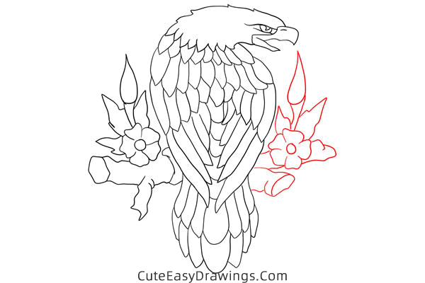 how to draw an american eagle - www.cuteeasydrawings.com