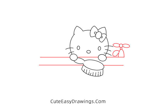 how to draw hello kitty bathing - www.cuteeasydrawings.com