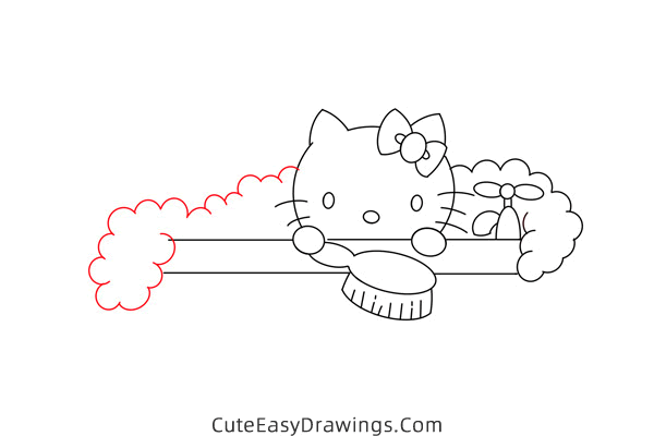 how to draw hello kitty bathing - www.cuteeasydrawings.com