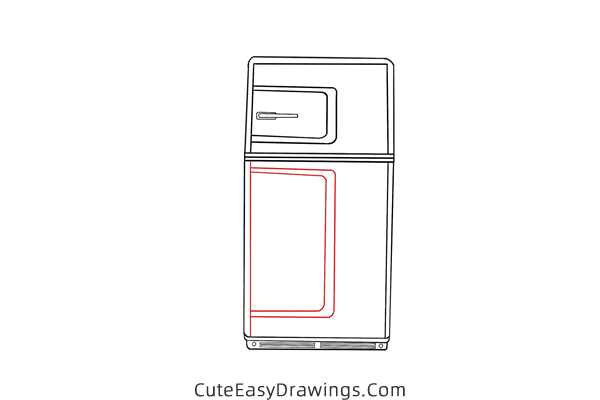 how to draw a refrigerator - www.cuteeasydrawings.com