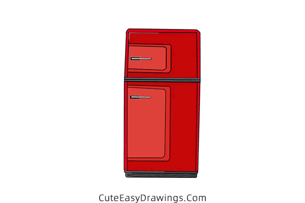 how to draw a refrigerator - www.cuteeasydrawings.com