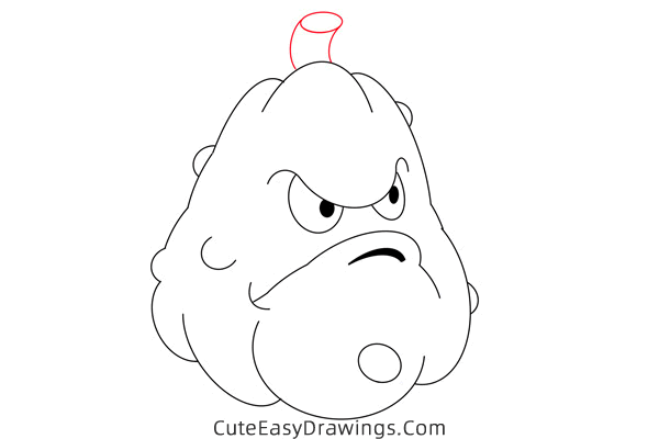 how to draw squash from plants vs zombies - www.cuteeasydrawings.com