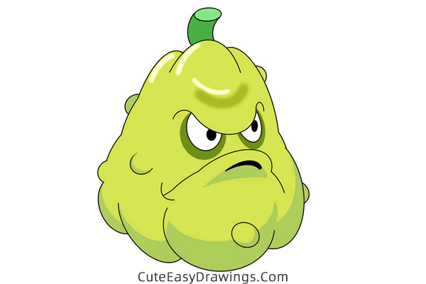 how to draw squash from plants vs zombies - www.cuteeasydrawings.com