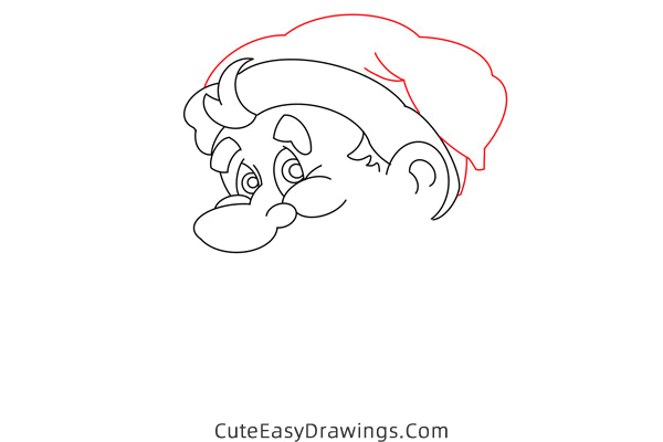 how to draw santa claus profile - www.cuteeasydrawings.com