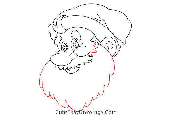how to draw santa claus profile - www.cuteeasydrawings.com