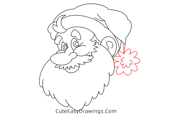 how to draw santa claus profile - www.cuteeasydrawings.com