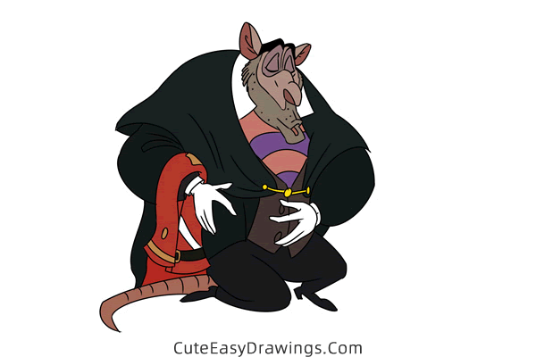 how to draw ratigan from the great mouse detective - www.cuteeasydrawings.com