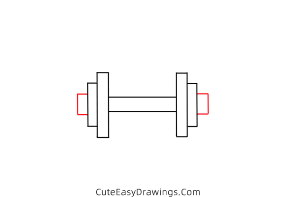how to draw a dumbbell - www.cuteeasydrawings.com