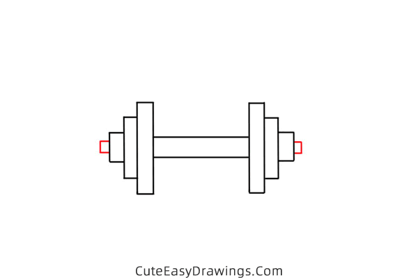 how to draw a dumbbell - www.cuteeasydrawings.com