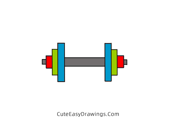 how to draw a dumbbell - www.cuteeasydrawings.com