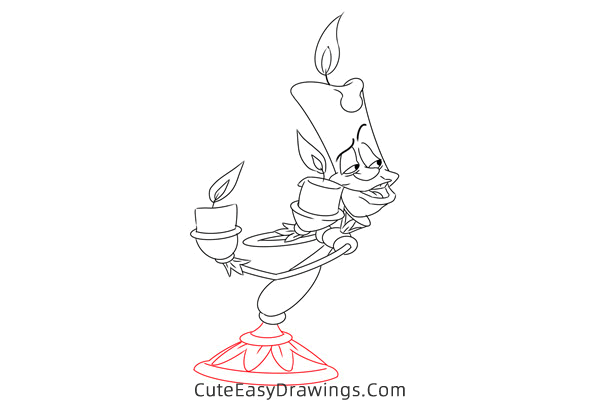 how to draw lumiere - www.cuteeasydrawings.com