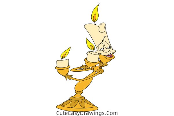 how to draw lumiere - www.cuteeasydrawings.com