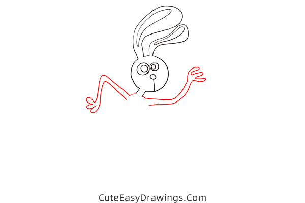 how to draw a funny rabbit - www.cuteeasydrawings.com