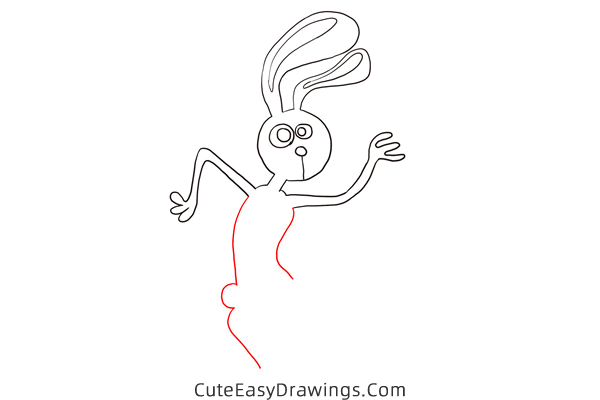 how to draw a funny rabbit - www.cuteeasydrawings.com
