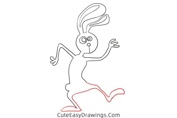 how to draw a funny rabbit - www.cuteeasydrawings.com