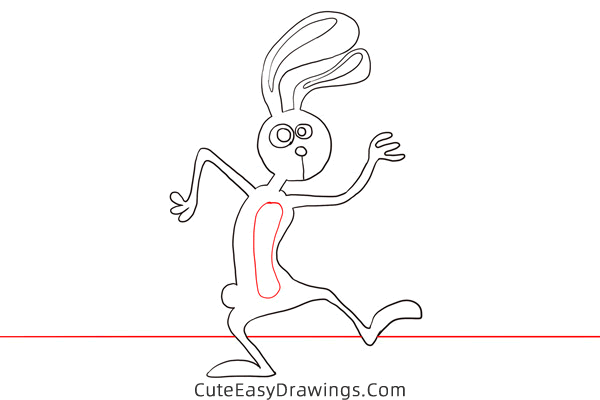 how to draw a funny rabbit - www.cuteeasydrawings.com