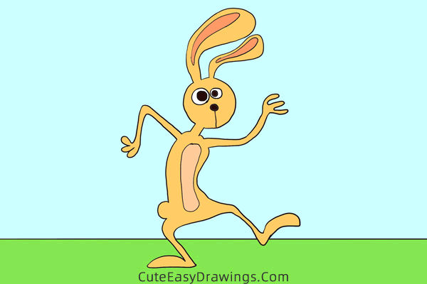 how to draw a funny rabbit - www.cuteeasydrawings.com